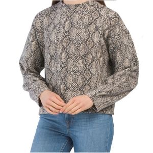 Zara Sweater Top Crop Snakeskin Soft Cotton New